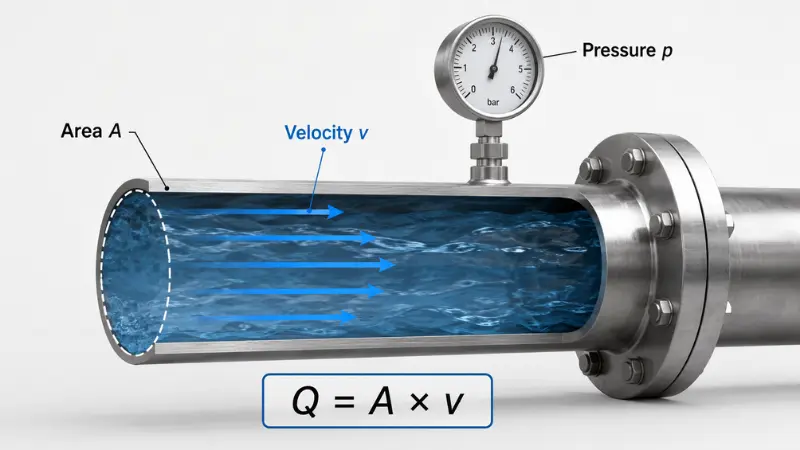 Flow rate velocity and pressure definitions in a pipe Flow rate velocity and pressure definitions in a pipe