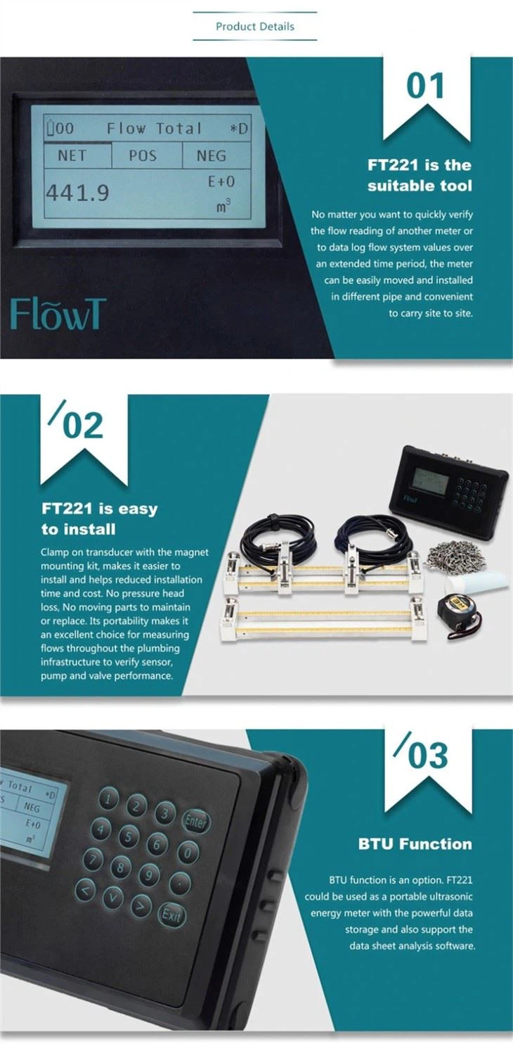 Ultrasonic Flow Meter Portable Flowmeter Portable